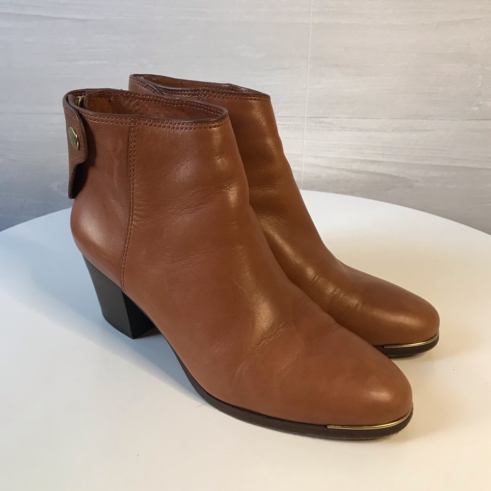 Coach Brown Leather Ankle Booties